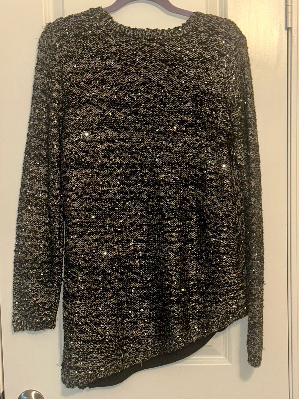Black and Gray Sequin Sweater cL